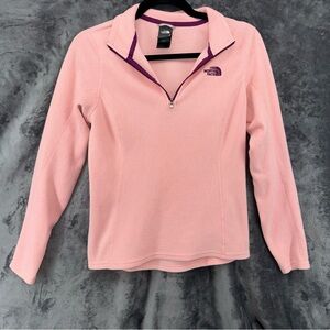 The North Face Pink Fleece Quarter Zip Pull Over Size Small Pullover